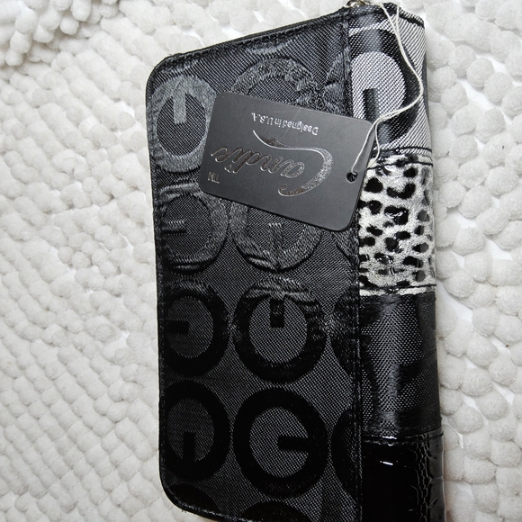 Black and White Patchwork Wallet - Picture 8 of 9